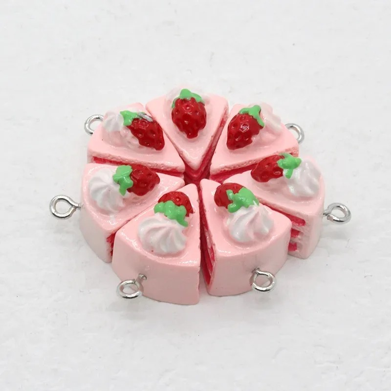 Art Craft Handmade - 10 sztuk/opakowanie Symulowane 3D Ciasto Truskawkowe