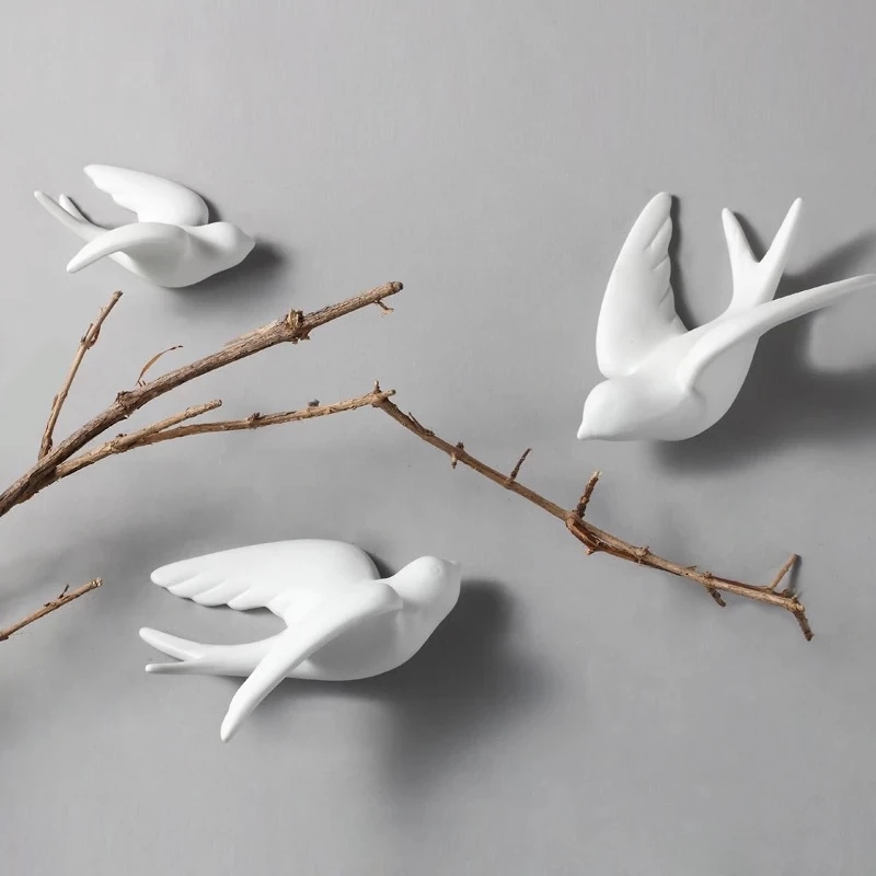Art Craft Background - Kreatywne Ceramiczne Ptaki Wiszące Ściana Gołąb