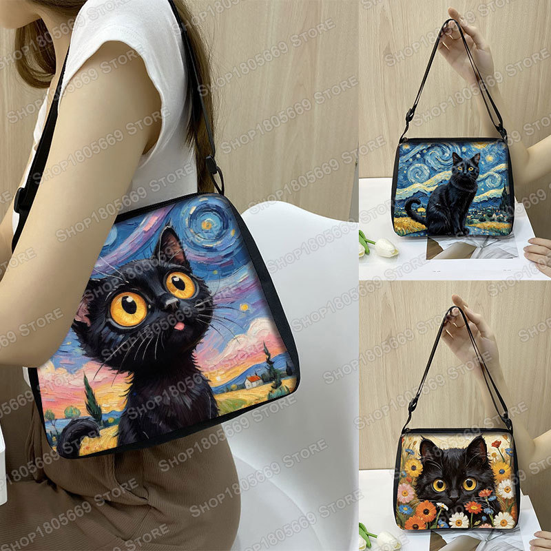 Art Portfolio Bag - Obraz olejny Van Gogh Czarny kot