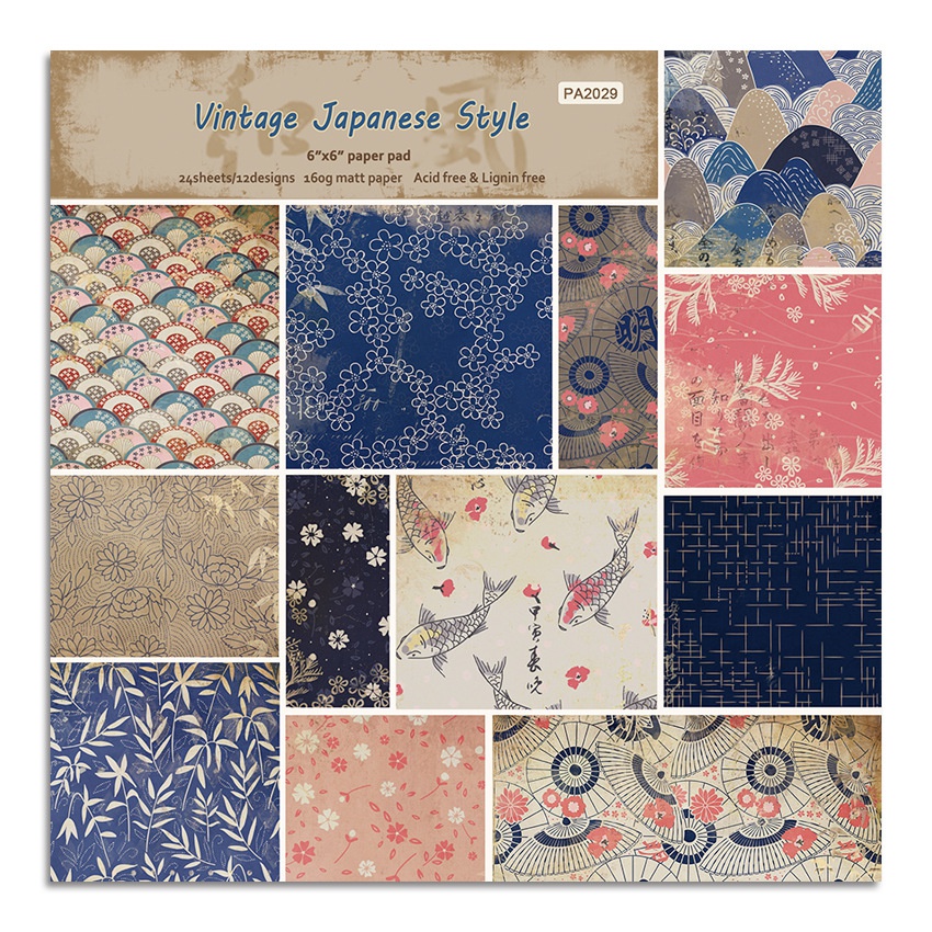 24 arkusze Vintage japoński st – Art Craft Background recenzja i cena
